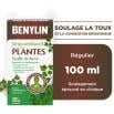 Flacon de 100 ml de sirop antitussif BENYLIN® à base de plantes, Feuille de lierre, accompagné du texte « Soulage la TOUX et la congestion bronchique »