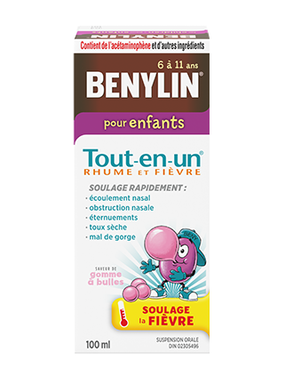 Benylin Tout-en-un Rhume et fièvre, sirop pour enfants, 100 ml