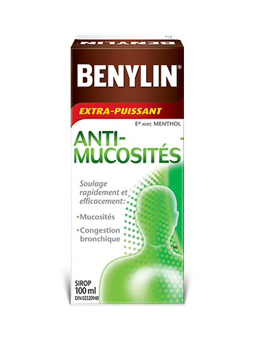  Sirop BENYLIN® ANTI-MUCOSITÉS, 250 ml. Soulage : Mucosités et mal de gorge. 