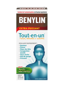 Benylin Tout-en-un Extra-puissant Rhume, grippe et toux, sirop, 270 ml